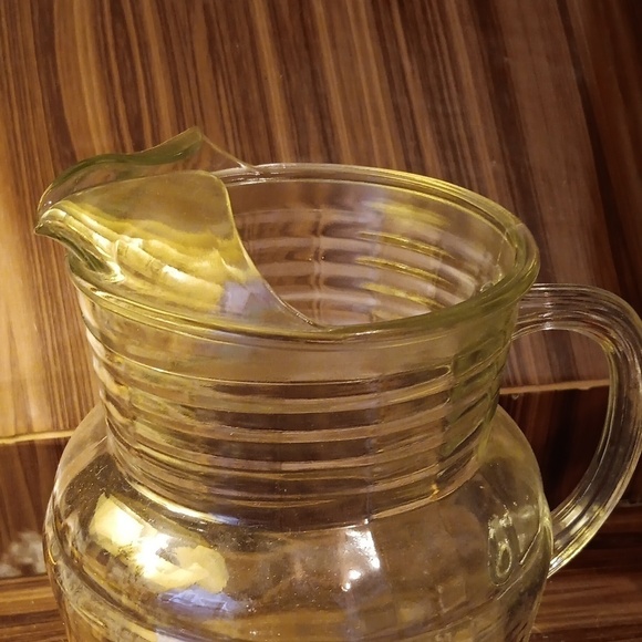 Vintage mcm glass gold trim pitcher - Picture 3 of 7